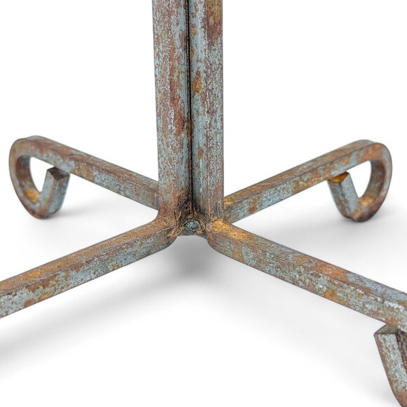 Vintage Wrought Iron Mug Holder  Metal Coffee Cup Stand Rustic 16" x 8" Holds 4 - Picture 11 of 16